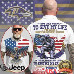 Baltimore Ravens American Soldier “Protect My Family” Patriotic Polo Shirt Baltimore Ravens American Soldier “Protect My Family” Patriotic Polo Shirt