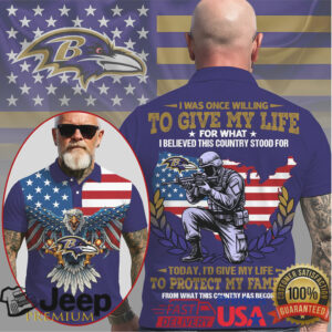 Baltimore Ravens American Soldier “Protect My Family” Patriotic Polo Shirt