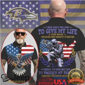 Baltimore Ravens American Soldier “Protect My Family” Patriotic Polo Shirt