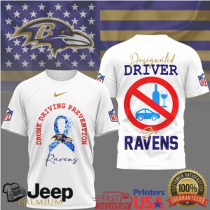 Baltimore Ravens Designated Driver Awareness Ribbons T Shirt Baltimore Ravens Designated Driver Awareness Ribbons T Shirt