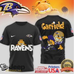 Baltimore Ravens Garfield Football Fan Graphic T Shirt