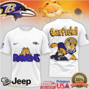 Baltimore Ravens Garfield Football Fan Graphic T Shirt