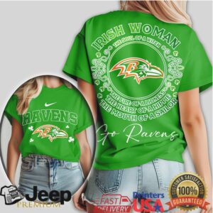 Baltimore Ravens Irish Woman St. Patrick's Day T Shirt Soul of a Witch