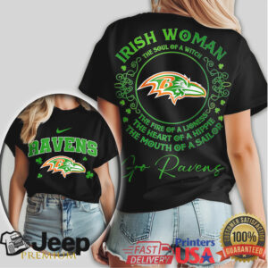 Baltimore Ravens Irish Woman St. Patrick's Day T Shirt Soul of a Witch