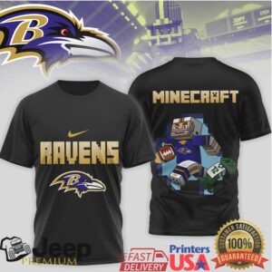 Baltimore Ravens Minecraft Edition Custom Gamer Football Shirt Baltimore Ravens Minecraft Edition Custom Gamer Football Shirt