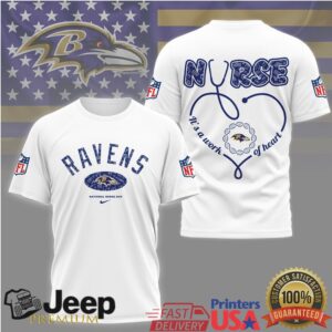 Baltimore Ravens Nurse T Shirt National Nurse Day NFL Fan Apparel Baltimore Ravens Nurse T Shirt National Nurse Day NFL Fan Apparel