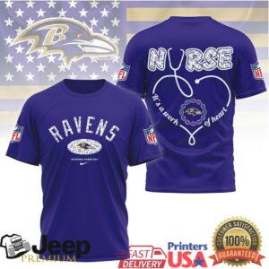 Baltimore Ravens Nurse T Shirt National Nurse Day NFL Fan Apparel