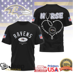 Baltimore Ravens Nurse T Shirt National Nurse Day NFL Fan Apparel