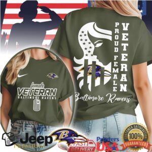 Baltimore Ravens Proud Female Veteran Camo Style T Shirt