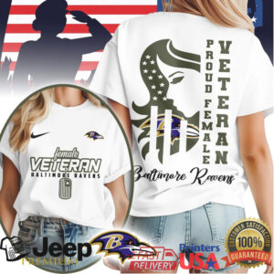 Baltimore Ravens Proud Female Veteran Camo Style T Shirt