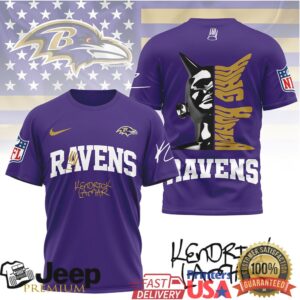 Baltimore Ravens x Kendrick Lamar Hip Hop Artist Tribute T Shirt