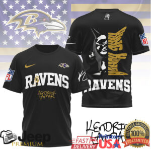 Baltimore Ravens x Kendrick Lamar Hip Hop Artist Tribute T Shirt