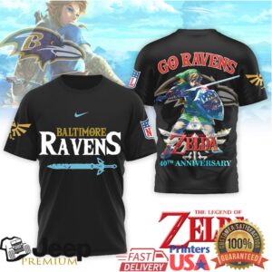 Baltimore Ravens x Legend of Zelda 40th Anniversary Link Hero T Shirt Baltimore Ravens x Legend of Zelda 40th Anniversary Link Hero T Shirt
