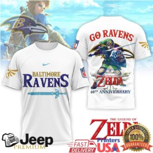Baltimore Ravens x Legend of Zelda 40th Anniversary Link Hero T Shirt