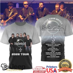 Blue Öyster Cult 2026 Tour Dates Grey Ombre Rock Band T Shirt