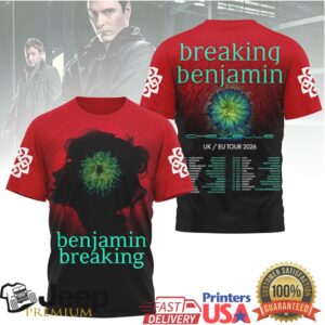 Breaking Benjamin & Chevelle UKEU Tour 2026 Double Sided Graphic T Shirt Breaking Benjamin & Chevelle UKEU Tour 2026 Double Sided Graphic T Shirt