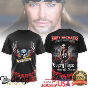 Bret Michaels Live & Amplified 2026 Every Rose Has Its Thorn Tour T Shirt