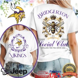 Bridgerton Social Club Minnesota Vikings Spilling Tea T Shirt