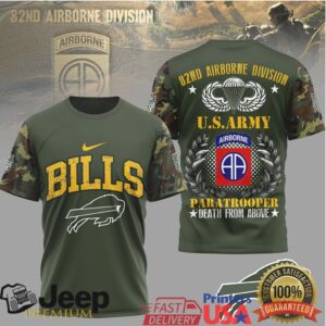 Buffalo Bills 82nd Airborne Division US Army Paratrooper Military T Shirt Buffalo Bills 82nd Airborne Division US Army Paratrooper Military T Shirt