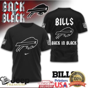 Buffalo Bills “Back in Black” Stylized Logo Graphic T Shirt Buffalo Bills “Back in Black” Stylized Logo Graphic T Shirt