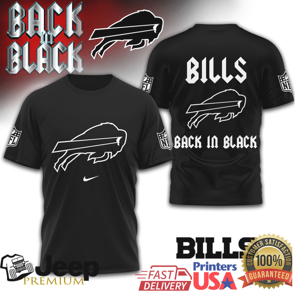 Buffalo Bills “Back in Black” Stylized Logo Graphic T Shirt Buffalo Bills “Back in Black” Stylized Logo Graphic T Shirt