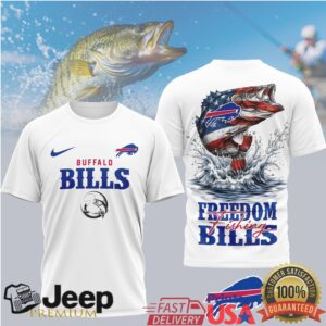 Buffalo Bills Freedom Fishing T Shirt Patriotic Bass Fishing NFL Fan Tee Buffalo Bills Freedom Fishing T Shirt Patriotic Bass Fishing NFL Fan Tee