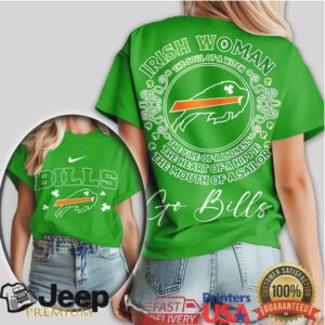 Buffalo Bills Irish Woman Shamrock Design St. Patrick's Day T Shirt