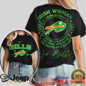 Buffalo Bills Irish Woman Shamrock Design St. Patrick's Day T Shirt