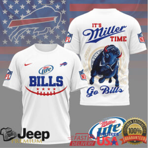 Buffalo Bills It's Miller Time Beer Collaboration NFL Graphic T Shirt