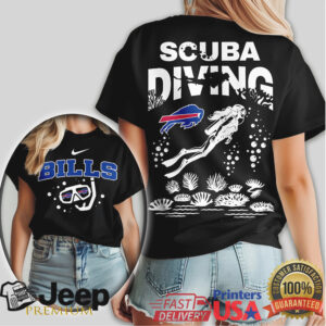 Buffalo Bills Scuba Diving Theme Custom Graphic T Shirt