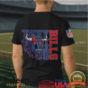 Buffalo Bills “They Not Like Us” Distressed Mascot Front & Back Tee