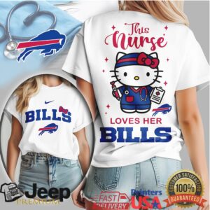 Buffalo Bills This Nurse Loves Her Bills Hello Kitty Tee Buffalo Bills This Nurse Loves Her Bills Hello Kitty Tee