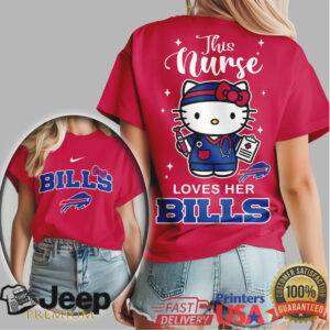 Buffalo Bills This Nurse Loves Her Bills Hello Kitty Tee