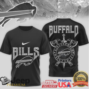 Buffalo Bills Viking Raider T Shirt Norse Mythology Shield & Sword Graphic