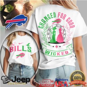 Buffalo Bills Wicked Musical Crossover Tee Pink and Green Ombre Fan Shirt