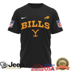 Buffalo Bills Yellowstone Dutton Ranch Montana Western Style Black T Shirt