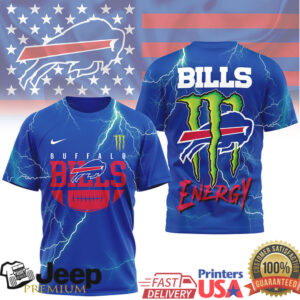 Buffalo Bills x Monster Energy Logo Fusion Football Fan Gear T Shirt