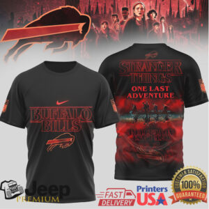 Buffalo Bills x Stranger Things One Last Adventure Black T Shirt