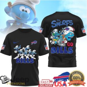 Buffalo Bills x The Smurfs Abbey Road Style NFL Cartoon T Shirt Buffalo Bills x The Smurfs Abbey Road Style NFL Cartoon T Shirt
