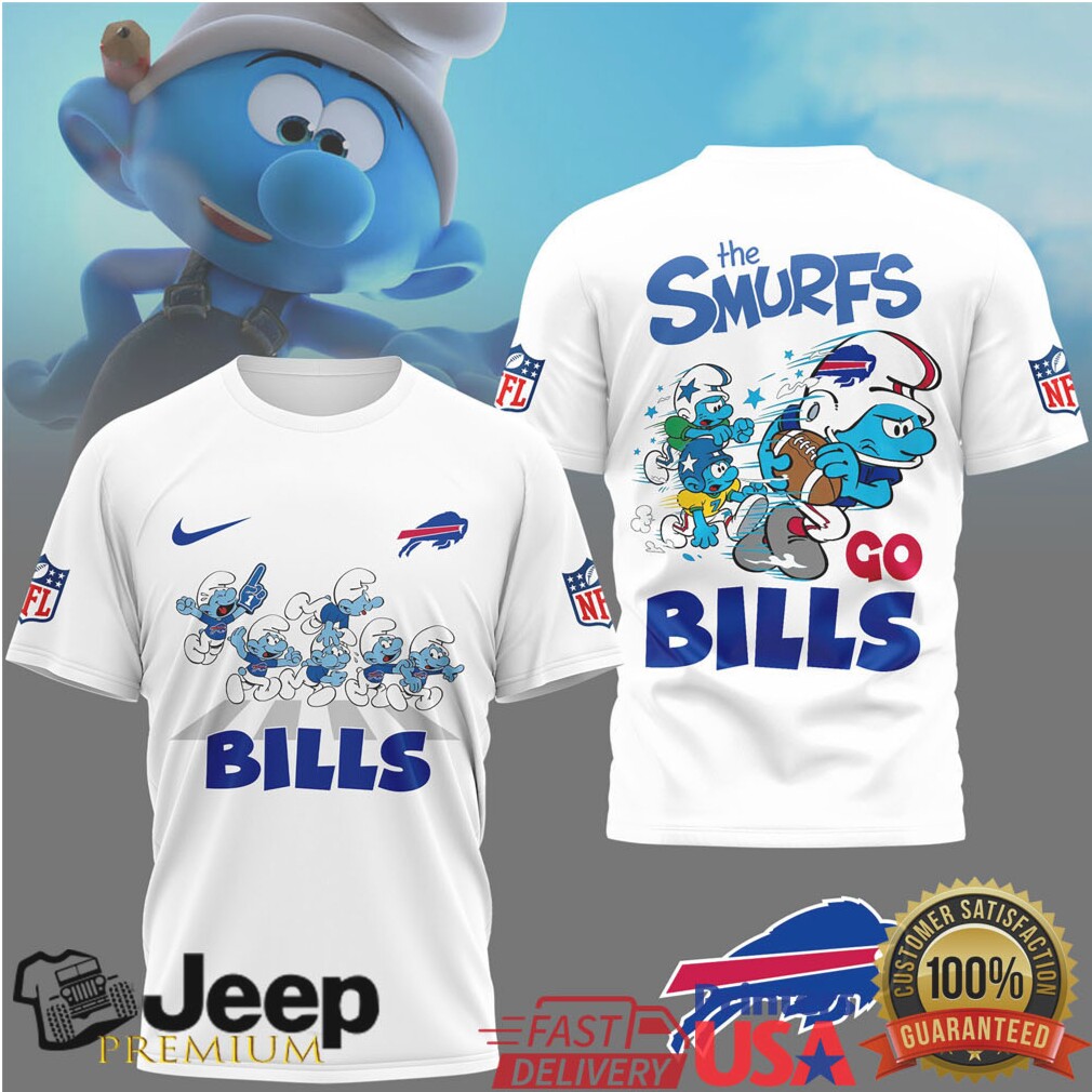 Buffalo Bills x The Smurfs Abbey Road Style NFL Cartoon T Shirt Buffalo Bills x The Smurfs Abbey Road Style NFL Cartoon T Shirt