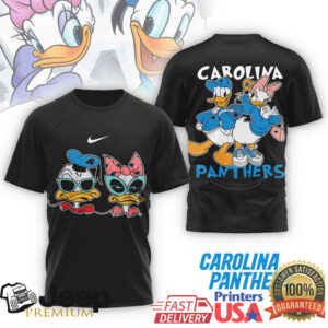 Carolina Panthers Donald & Daisy Duck Fan T Shirt Cute Cartoon Football Tee