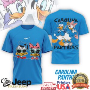 Carolina Panthers Donald & Daisy Duck Fan T Shirt Cute Cartoon Football Tee