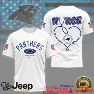 Carolina Panthers Nurse Shirt NFL Stethoscope Heart Design Healthcare Tee Carolina Panthers Nurse Shirt NFL Stethoscope Heart Design Healthcare Tee