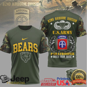 Chicago Bears 82nd Airborne Division US Army Paratrooper Military T Shirt
