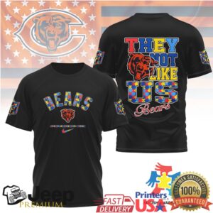 Chicago Bears Autism Awareness They Not Like Us Graphic Tee NFL Fan Apparel Chicago Bears Autism Awareness They Not Like Us Graphic Tee NFL Fan Apparel