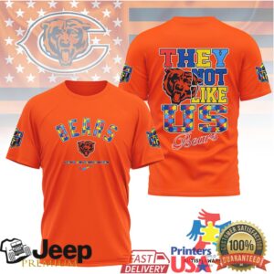 Chicago Bears Autism Awareness They Not Like Us Graphic Tee NFL Fan Apparel