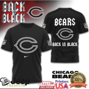 Chicago Bears “Back in Black” Modern Gothic Fan T Shirt Chicago Bears “Back in Black” Modern Gothic Fan T Shirt