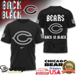 Chicago Bears “Back in Black” Modern Gothic Fan T Shirt