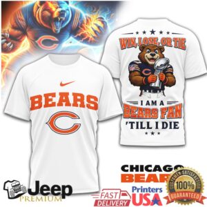 Chicago Bears Fan Till I Die Mascot Championship Trophy T Shirt Chicago Bears Fan Till I Die Mascot Championship Trophy T Shirt