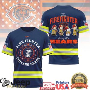 Chicago Bears Firefighter Snoopy Graphic Reflective Training Tee Chicago Bears Firefighter Snoopy Graphic Reflective Training Tee